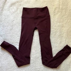 Lululemon Wine Colored Leggings- Size 2